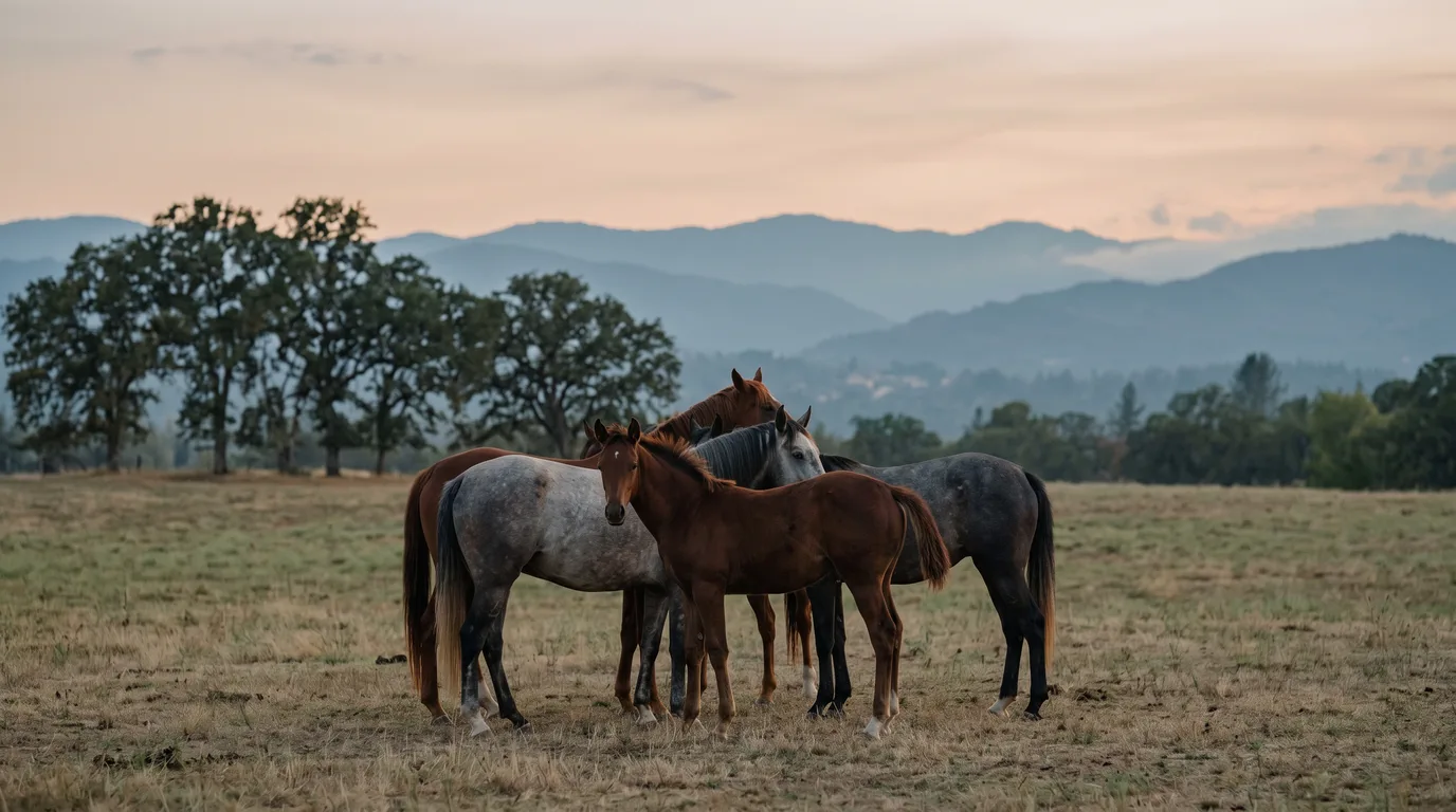 Chevaux en liberté, Les Écuries de la Drôme Provençale, Drôme